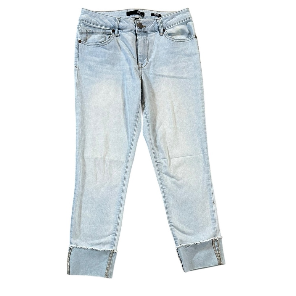 1822 DENIM Taylor light wash cuffed stretch crop jeans size 6